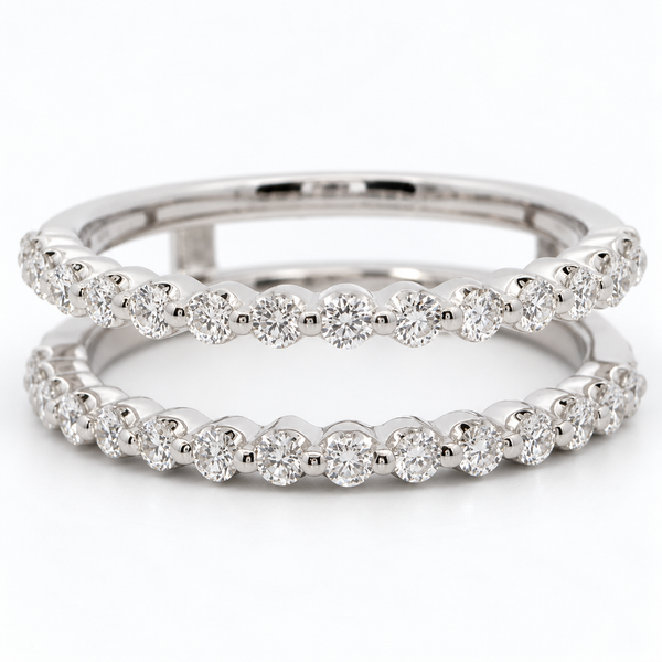 14K White Gold 0.55 CTW Round Diamond Drop Ring Enhancer Bradley's Jewelers Jacksonville, NC