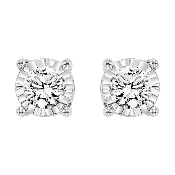 White 14 Karat .15Ctw Diamond Tru-Reflection Stud Earrings Bradley's Jewelers Jacksonville, NC