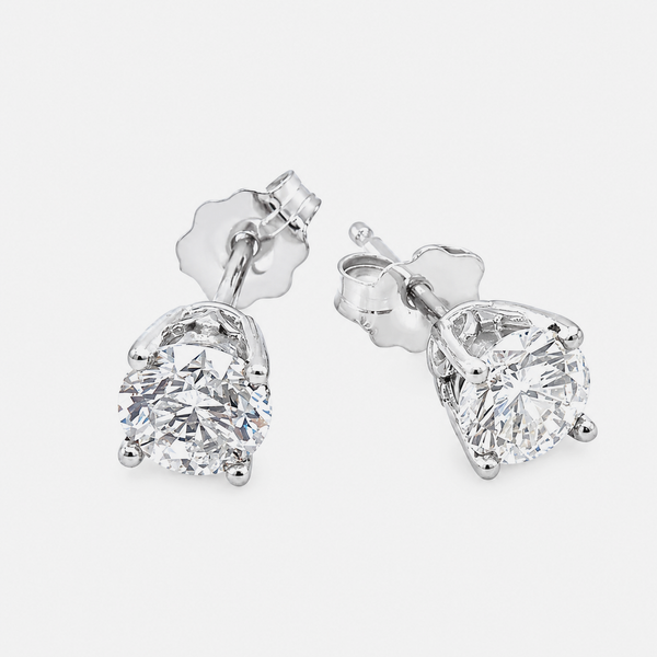 14K White Gold Round Diamond Stud Earrings 0.88 CTW H-I SI1 Bradley's Jewelers Jacksonville, NC