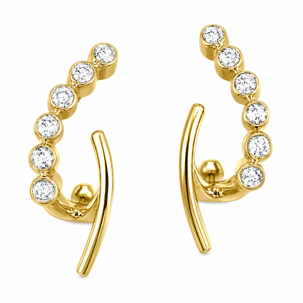 10K Yellow Gold Diamond Post Back Fashion Earrings .20CTW Bradley's Jewelers Jacksonville, NC