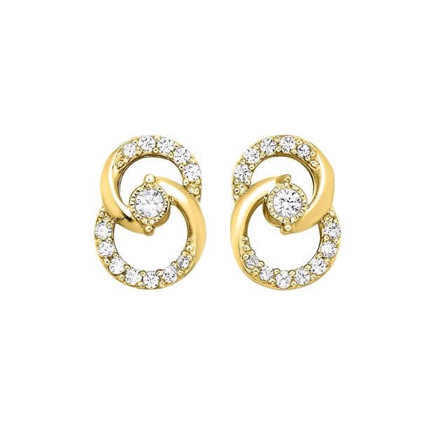 Lady's Yellow 10 Karat 0.25 Ctw Diamond Stud Earrings Bradley's Jewelers Jacksonville, NC
