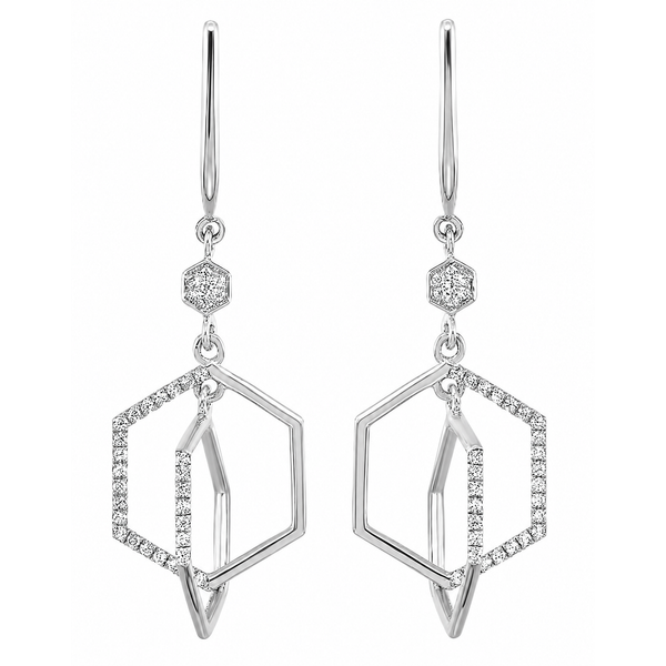 10K White Gold .25 CTW Diamond Drop Earrings Bradley's Jewelers Jacksonville, NC