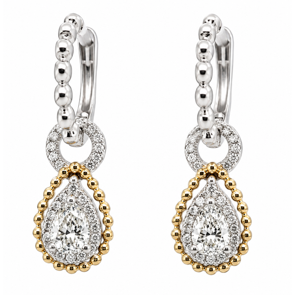 14K Two-Tone Gold Diamond Earrings .82 CTW Round Diamonds Bradley's Jewelers Jacksonville, NC