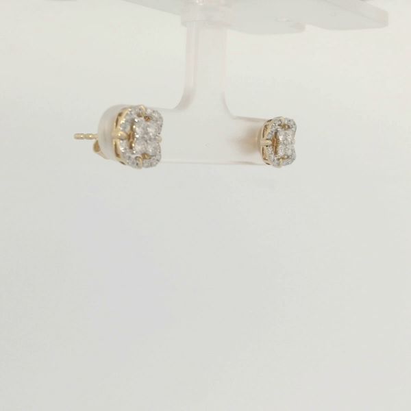 14K Two-Tone Diamond Earrings 0.50 CTW Round Diamonds Image 4 Bradley's Jewelers Jacksonville, NC