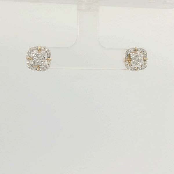 14K Two-Tone Diamond Earrings 0.50 CTW Round Diamonds Bradley's Jewelers Jacksonville, NC
