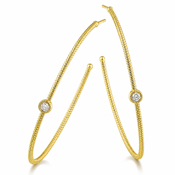 Yellow 10 Karat Earrings with 0.167 TW Round Diamonds Bradley's Jewelers Jacksonville, NC
