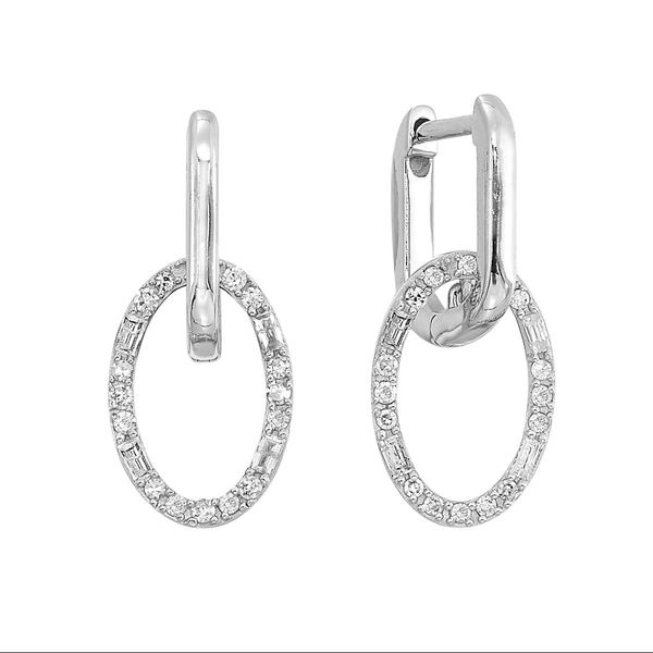 White 10 Karat Earrings with 0.25 TW Various Shapes Diamonds Bradley's Jewelers Jacksonville, NC