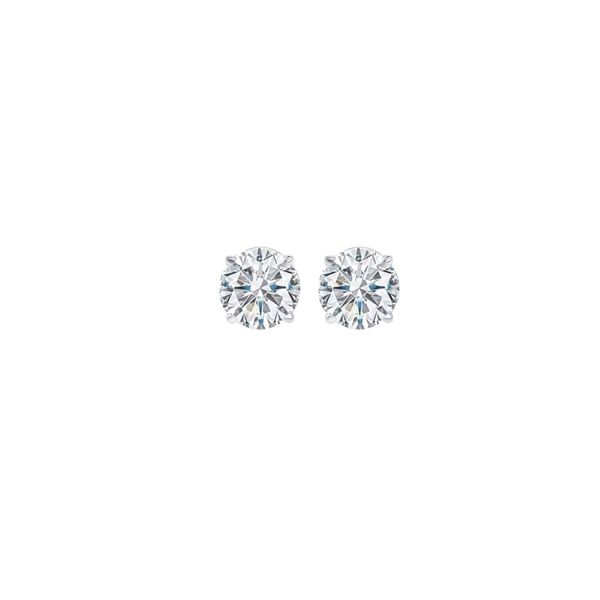 White 14 Karat Stud Earrings with 2 0.20 TW Round Diamonds Bradley's Jewelers Jacksonville, NC