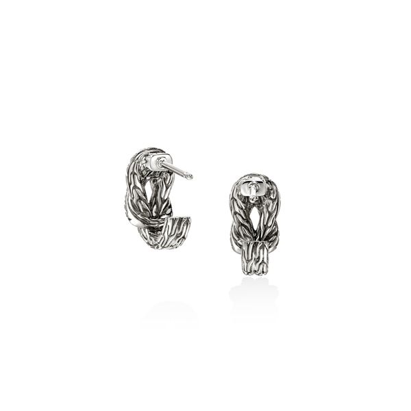 John Hardy Love Knot Silver Diamond Pave Earrings .38CTW Image 2 Bradley's Jewelers Jacksonville, NC