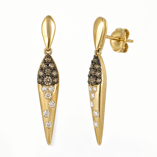 LeVian Indulgence Ombre Chocolate Diamond Earrings in 14K Honey Gold | Bradley's Jewelers Bradley's Jewelers Jacksonville, NC