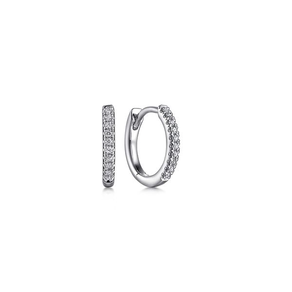 Gabriel & Co 14K White Gold .08Ctw Diamond 12mm Huggie Earrings with U Set – Lusso Collection Bradley's Jewelers Jacksonville, NC