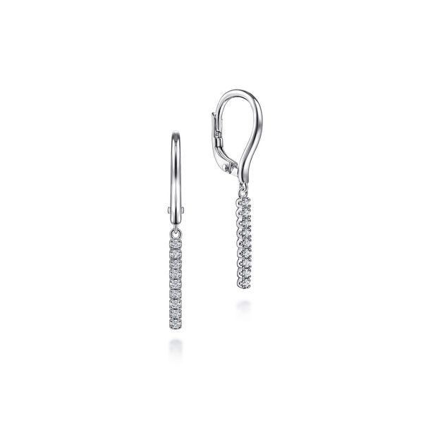 Gabriel & Co 14K White Gold Diamond .11Ctw Bar Drip Leverback Earrings – Lusso Collection Bradley's Jewelers Jacksonville, NC