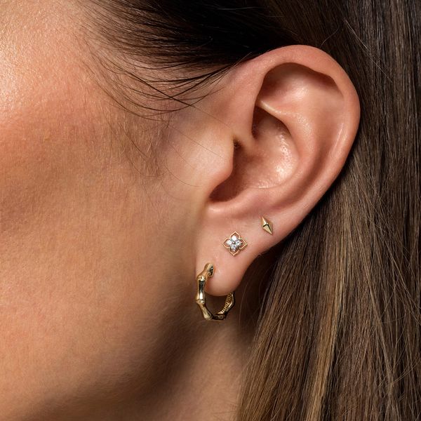 Gabriel & Co 14K Yellow Gold Diamond .30Ctw Stud Drip Earrings – Contemporary Collection Image 3 Bradley's Jewelers Jacksonville, NC