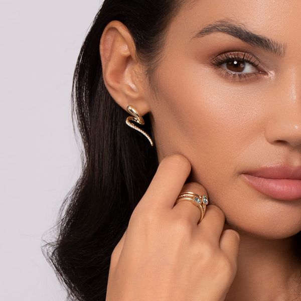 Gabriel & Co 14K Yellow Gold Diamond .30Ctw Stud Drip Earrings – Contemporary Collection Image 3 Bradley's Jewelers Jacksonville, NC