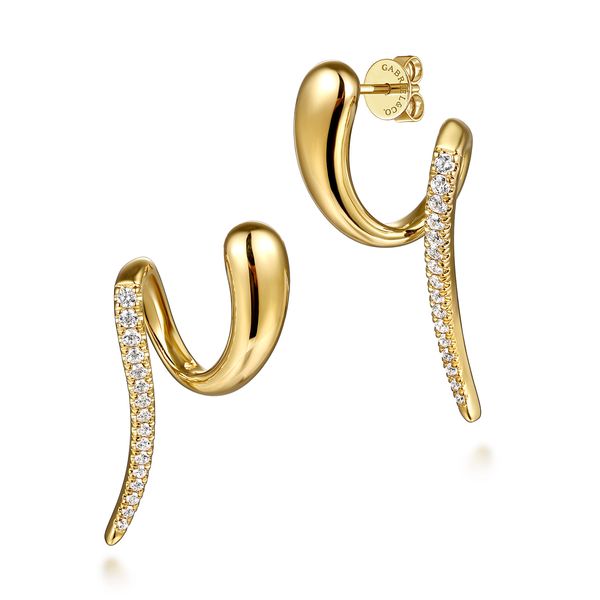 Gabriel & Co 14K Yellow Gold Diamond .30Ctw Stud Drip Earrings – Contemporary Collection Bradley's Jewelers Jacksonville, NC
