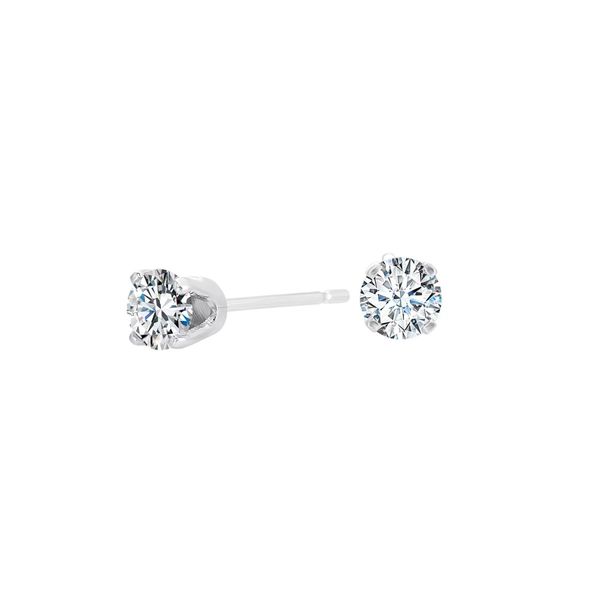 White 14 Karat .25 Ctw Diamond Stud Earrings | Classic Diamond Jewelry Bradley's Jewelers Jacksonville, NC