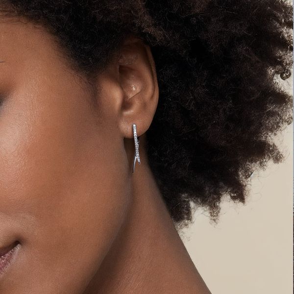 Gabriel & Co 14K White Gold .19Ctw Diamond Kaslique Collection Drop Earrings Image 4 Bradley's Jewelers Jacksonville, NC