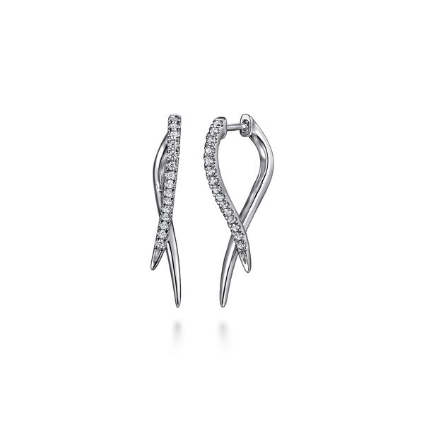 Gabriel & Co 14K White Gold .19Ctw Diamond Kaslique Collection Drop Earrings Bradley's Jewelers Jacksonville, NC