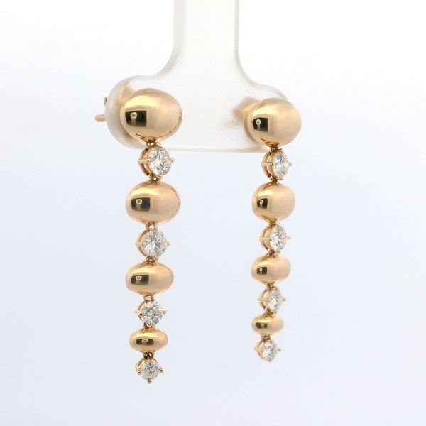 14K Yellow Gold Valina Diamond Drop Earrings | 0.625 CTW Image 3 Bradley's Jewelers Jacksonville, NC