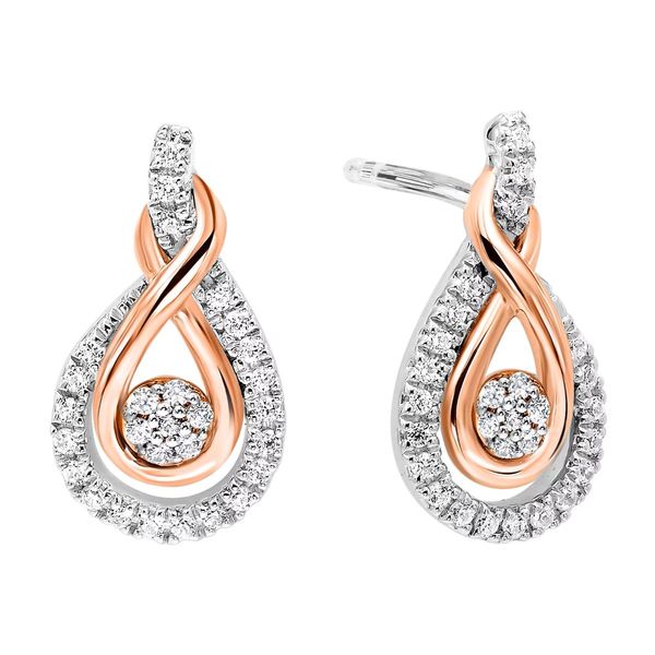 Rosé 10Kt/Sterling .20 Ctw Diamond Drop Earrings Bradley's Jewelers Jacksonville, NC