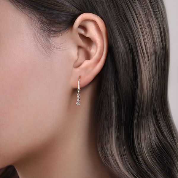 Gabriel & Co 14K White Gold Diamond .11Ctw Drop Earrings – Lusso Collection Image 2 Bradley's Jewelers Jacksonville, NC