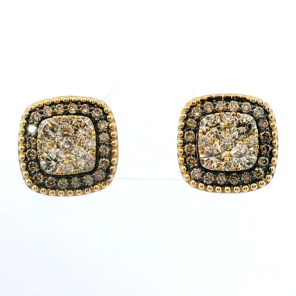 LeVian Nude and Chocolate Diamond Earrings in 14K Honey Gold Bradley's Jewelers Jacksonville, NC