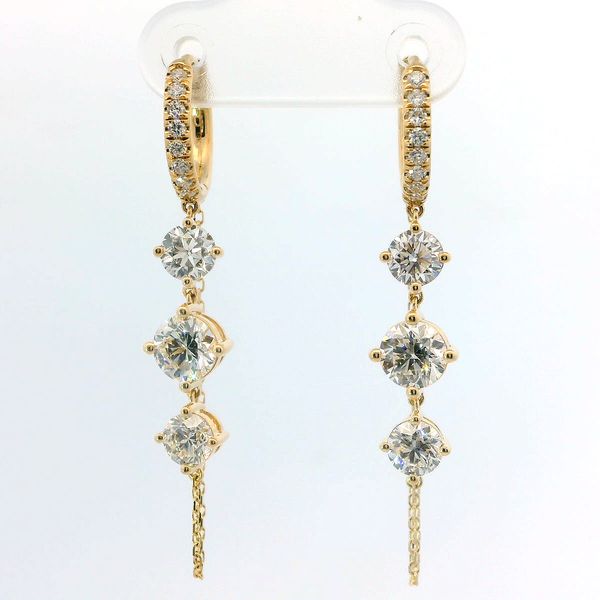18K Yellow Gold 2.30 CTW Diamond Tassel Earrings Bradley's Jewelers Jacksonville, NC