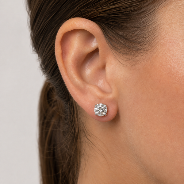 14K White Gold Lab-Grown Diamond Stud Earrings 2.00 CTW G-H VS2 Image 2 Bradley's Jewelers Jacksonville, NC