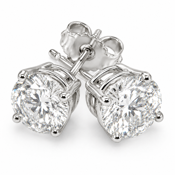 14K White Gold Lab-Grown Diamond Stud Earrings 2.00 CTW G-H VS2 Bradley's Jewelers Jacksonville, NC