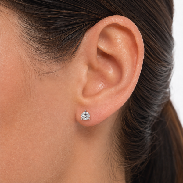 14K White Gold Martini Lab-Grown Diamond Stud Earrings 1.50 CTW F-G VS2 Image 2 Bradley's Jewelers Jacksonville, NC