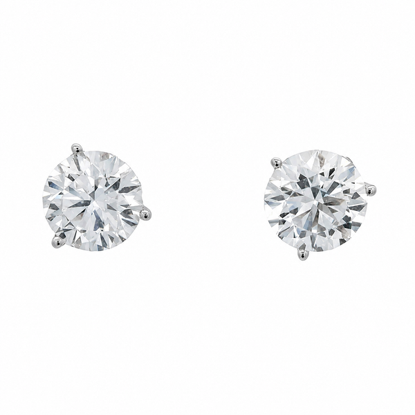 14K White Gold Martini Lab-Grown Diamond Stud Earrings 1.50 CTW F-G VS2 Bradley's Jewelers Jacksonville, NC