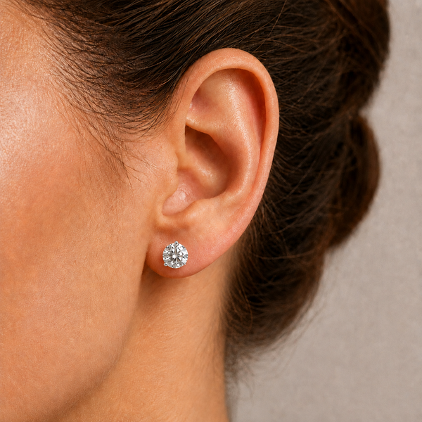 14K White Gold Martini Lab-Grown Diamond Stud Earrings 2.00 CTW F-G VS2 Image 2 Bradley's Jewelers Jacksonville, NC