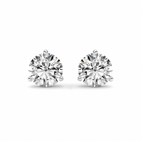 14K White Gold Martini Lab-Grown Diamond Stud Earrings 2.00 CTW F-G VS2 Bradley's Jewelers Jacksonville, NC