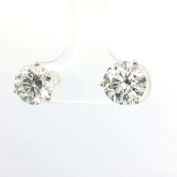 14K White Gold Lab Grown Diamond Stud Earrings 3.00 CTW Image 3 Bradley's Jewelers Jacksonville, NC