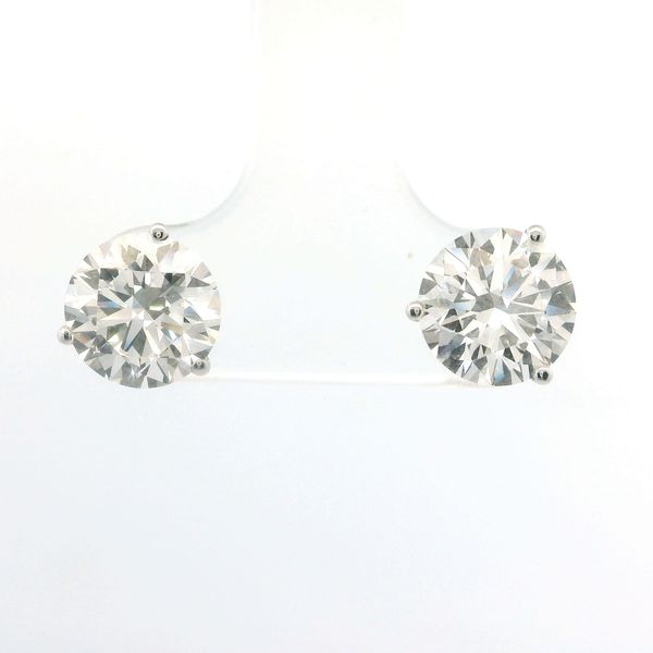 14K White Gold Lab Grown Diamond Stud Earrings 3.00 CTW Bradley's Jewelers Jacksonville, NC