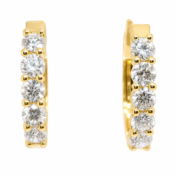 10K Yellow Gold Lab-Grown Diamond Medium Hoop Earrings (2.00 CTW) Bradley's Jewelers Jacksonville, NC