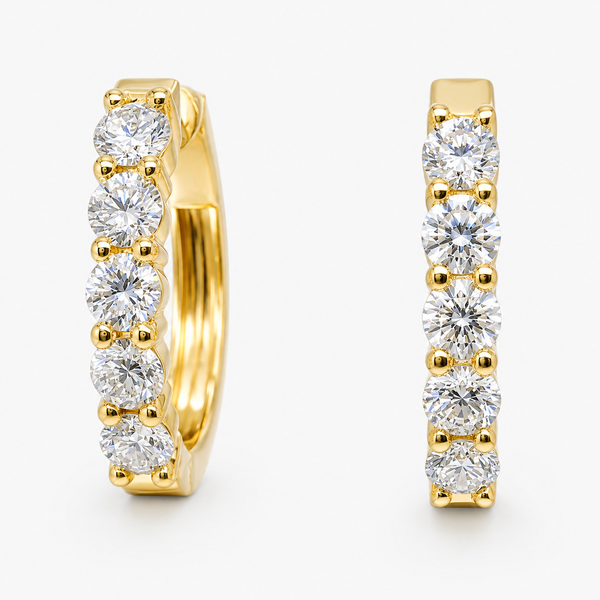 10K Yellow Gold Lab-Grown Diamond Small Hoop Earrings (1.00 CTW) Bradley's Jewelers Jacksonville, NC