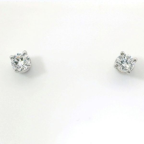 Sterling Silver Lab-Grown Diamond Basket Stud Earrings (0.25 CTW) Bradley's Jewelers Jacksonville, NC