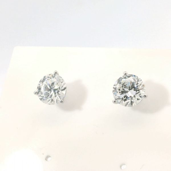 14K White Gold Martini Lab-Grown Diamond Stud Earrings 2.51 CTW Image 3 Bradley's Jewelers Jacksonville, NC