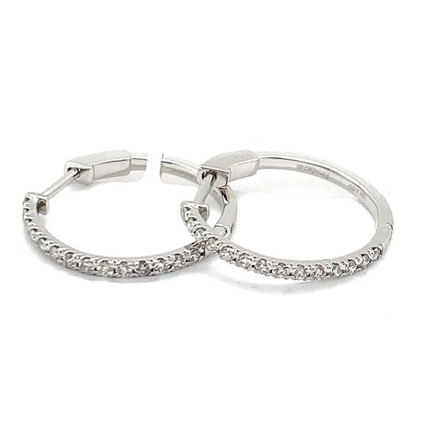 14K White Gold Lab-Grown Diamond Hoop Earrings 0.50 CTW Bradley's Jewelers Jacksonville, NC