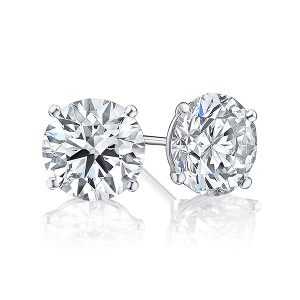 14K White Gold Lab-Grown Diamond Stud Earrings 4.00 CTW Bradley's Jewelers Jacksonville, NC