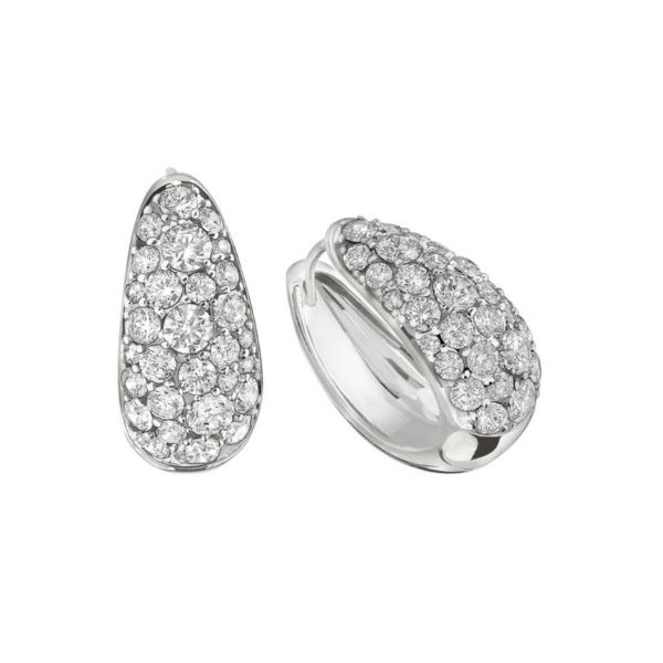14K White Gold Medium Hoop Lab-Grown Diamond Earrings 4.00 CTW Bradley's Jewelers Jacksonville, NC