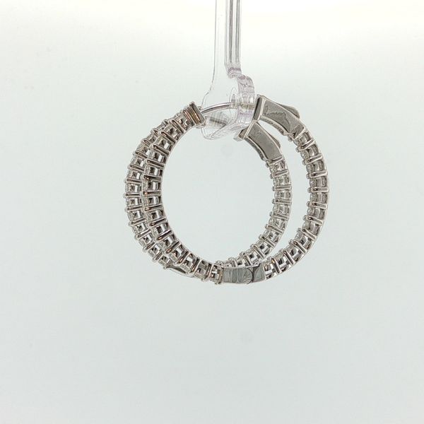 Sterling Silver Lab Grown Inside Out Diamond Hoop Earrings 2.00 CTW Round Diamonds Image 3 Bradley's Jewelers Jacksonville, NC