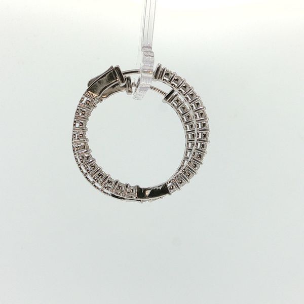 Sterling Silver Lab Grown Inside Out Diamond Hoop Earrings 2.00 CTW Round Diamonds Image 4 Bradley's Jewelers Jacksonville, NC