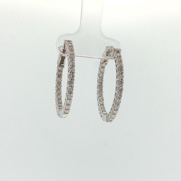 Sterling Silver Lab Grown Inside Out Diamond Hoop Earrings 2.00 CTW Image 4 Bradley's Jewelers Jacksonville, NC