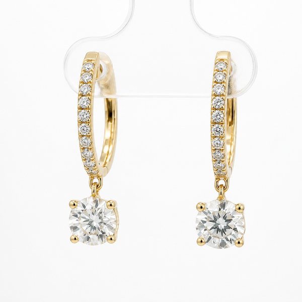 14K Yellow Gold Lab Grown Diamond Earrings | Bradley's Jewelers Bradley's Jewelers Jacksonville, NC