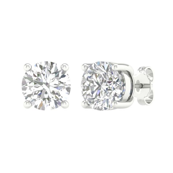 14K White Gold 1.00 CTW Lab Grown Diamond Stud Earrings | Bradley's Jewelers Bradley's Jewelers Jacksonville, NC