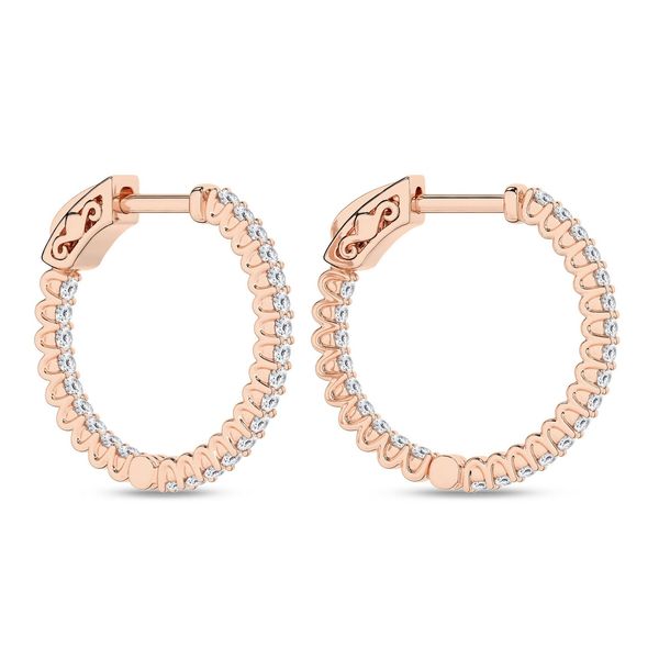 14K Rose Gold Inside-Out Lab-Grown Diamond Hoop Earrings 0.50 CTW Bradley's Jewelers Jacksonville, NC