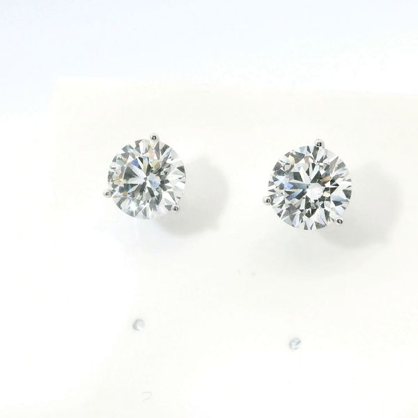14K White Gold 4.06 CTW Lab Grown Diamond Martini Stud Earrings Image 2 Bradley's Jewelers Jacksonville, NC