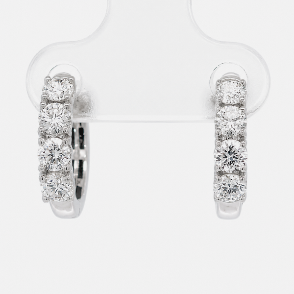 14K White Gold Lab Grown Diamond Huggie Earrings 1.00 CTW E/F VS2 | Bradley's Jewelers Bradley's Jewelers Jacksonville, NC